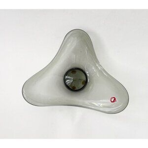 Rare Per Lutken for Holmegaard Danish Smoke Glass Boomerang Art Glass Fiona Bowl